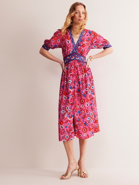 Boden Pink Elsa Midi Tea Dress (E39822) | €89