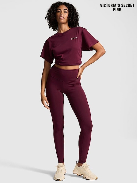 Victoria's Secret PINK Purple Rose Cotton Leggings (E39884) | €33