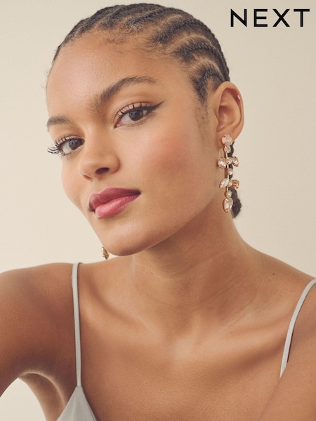Roz - Tone Jewelled Drop Earrings (E39913) | 62 LEI