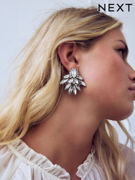 Guld ton - Sparkle Statement Stud Earrings (E39914) | kr260