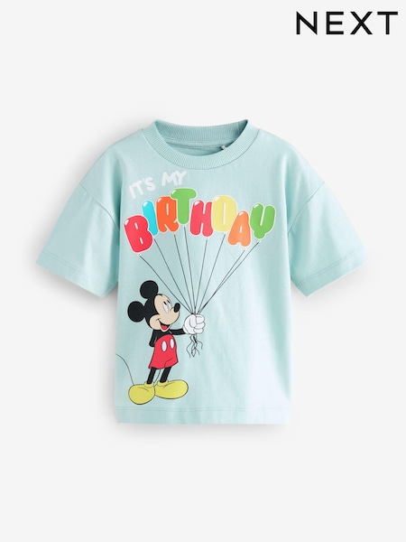 Blue Mickey Mouse Short Sleeve Birthday T-Shirt (12mths-8yrs) (E39934) | €16 - €18