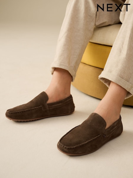 كاكي جلد سويدي/أخضر - Loafers (E39976) | ‏14 ر.ع.‏ - ‏18 ر.ع.‏