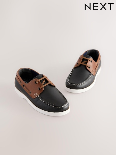Navy Leather Boat Shoes (E39981) | R$ 295 - R$ 365