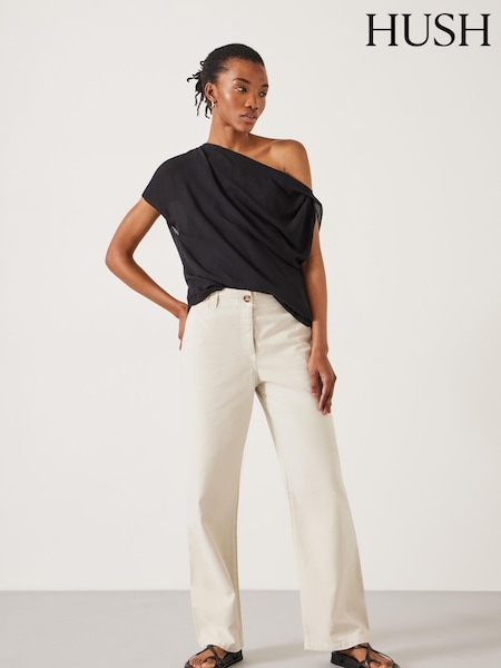 Hush Natural Kia Washed Baker 100% Cotton Trousers (E40029) | €51