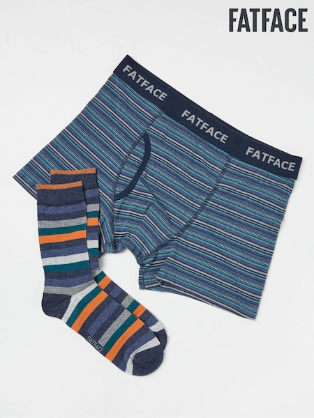 FatFace Navy Multi Socks and Boxers Set (E40056) | €9