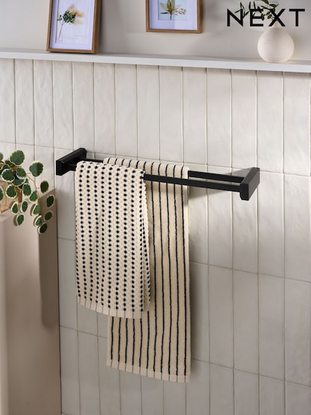Black Double Moderna Towel Rail Large (E40072) | €46