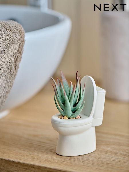White Artificial Plant Toilet Toilet Ornament (E40091) | €11