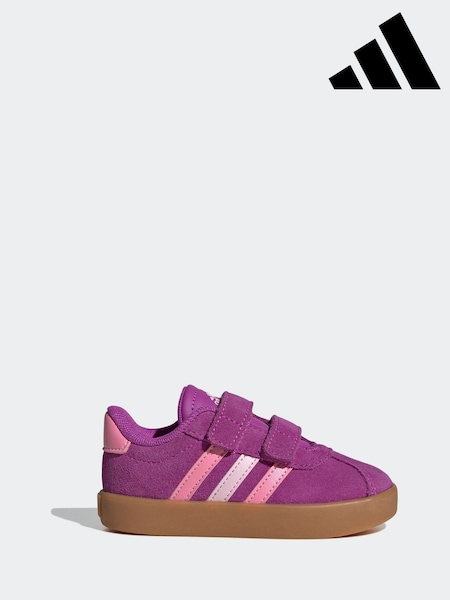 adidas Pink VL Court 3.0 Hook and Loop Trainers (E40333) | R$ 295