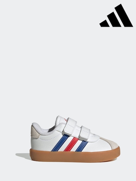 adidas White Cream VL Court 3.0 Hook and Loop Trainers (E40344) | R$ 295