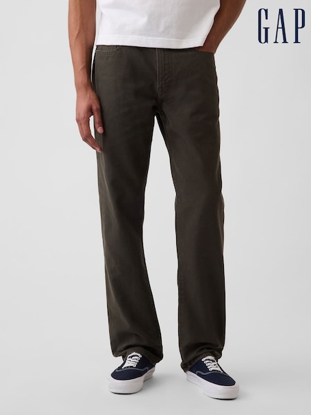 Green - Regular Gap Canvas Relaxed Straight Jeans