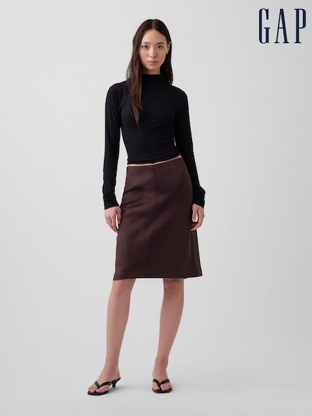 Marrón chocolate - Gap Faux Suede Pencil Skirt