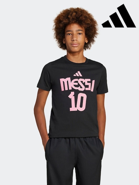 adidas Black Messi Name and Number Graphic 100% Cotton T-Shirt (E40553) | R$ 225