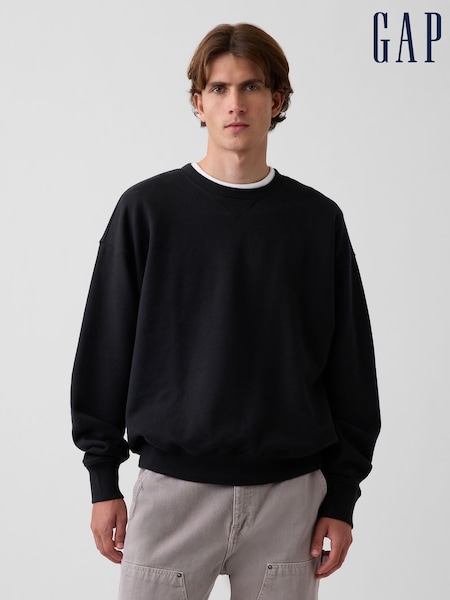 Black - Regular Gap Heavyweight Oversized Sweatshirt