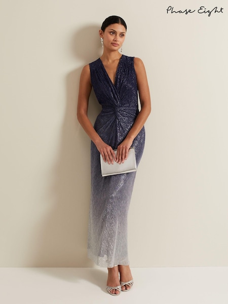 Phase Eight Black Sara Metallic Jersey Maxi Dress (E40623) | €102