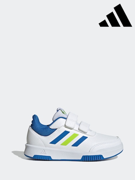 Adidas White/Green/Blue Hook and Loop Tensaur Sport Trainers (E40654) | R$ 275