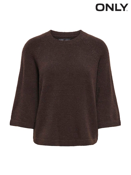 Brown - Only 3/4 Sleeve Jumper