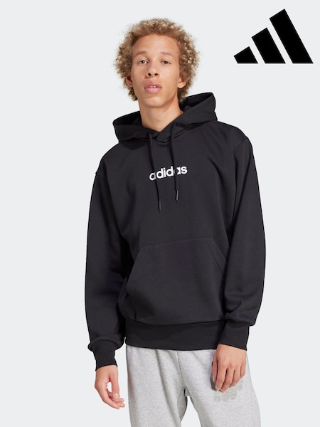 adidas Black Essentials Linear Fleece Hoodie (E40802) | R$ 445