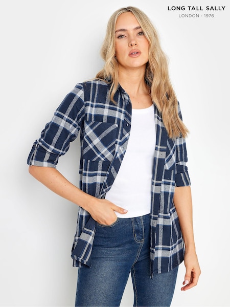 Sininen - Long Tall Sally Ruutu 100% puuvillaa, Paidat (E40903) | €49