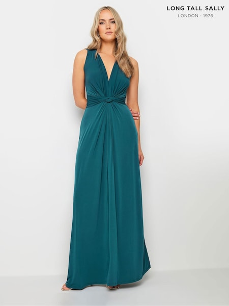 Long Tall Sally Green Knotted Front Sleeveless Dress (E40915) | €80
