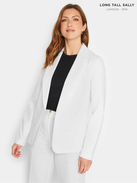 Long Tall Sally White Linen Jacket (E40923) | $91