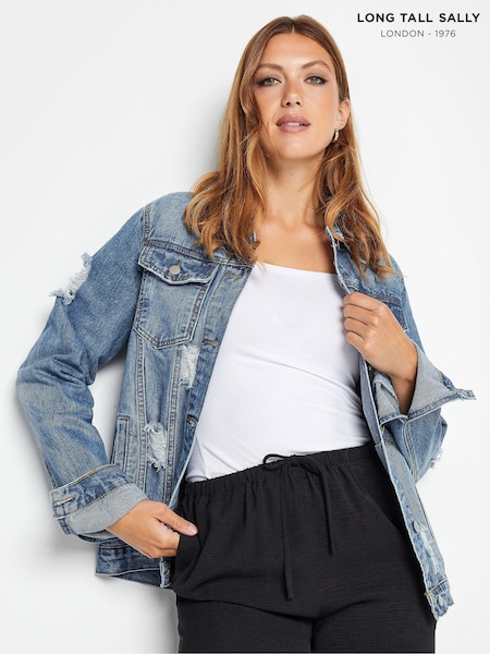 Long Tall Sally Distressed Denim Jacket (E40925) | €34
