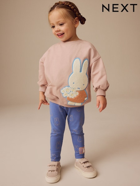 وردي شاحب - Miffy Long Sleeve 100% Cotton T-Shirt and Leggings Set (3mths-7yrs) (E41048) | ‏89 ر.ق. - ‏109 ر.ق.