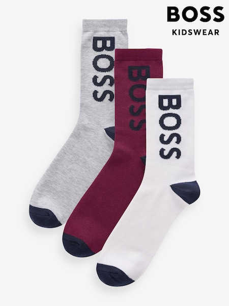 BOSS White Logo Socks 3 Pack (E41102) | €26