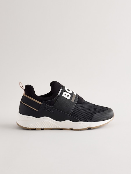 BOSS Dark Black Logo Strap Trainers (E41117) | AED393