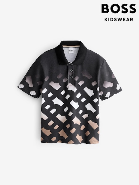 BOSS All-Over Logo Print Short Sleeve Polo Shirt (E41119) | € 72 - € 87