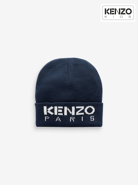 KENZO KIDS Blue Knitted Logo Beanie Hat (E41204) | €43 - €46