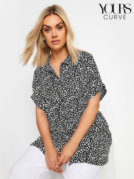 Schwarz - Yours Curve Button Front Shirt (E41296) | 37 €
