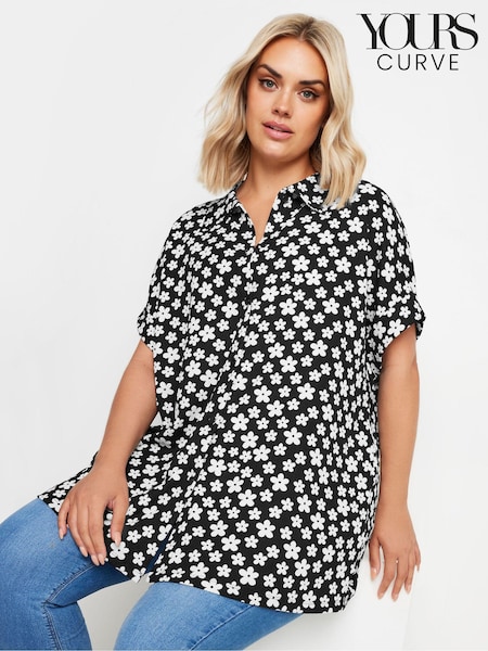 Schwarz/Anthrazit - Yours Curve Button Front Shirt (E41333) | 37 €