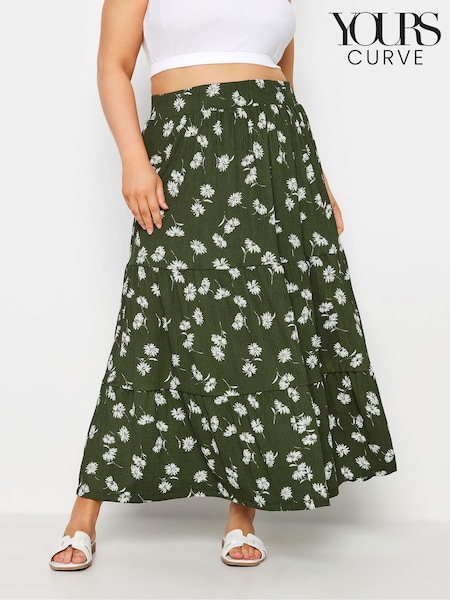 Yours Curve Abstract Tie Maxi Skirt (E41334) | ‏146‏₪