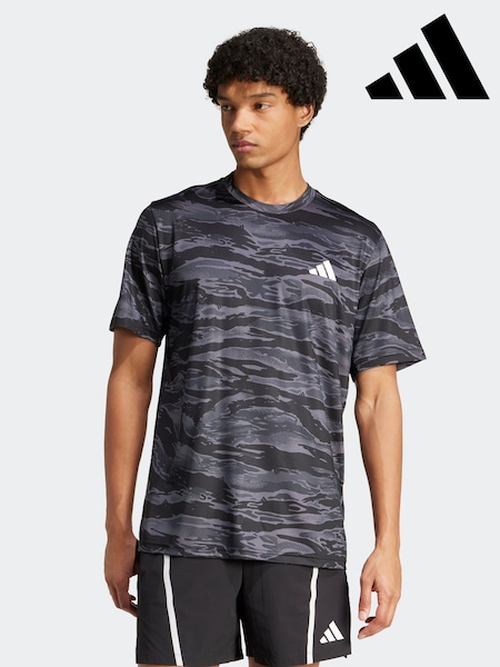 adidas Black Train Essentials Camo AOP T-Shirt (E41366) | €40