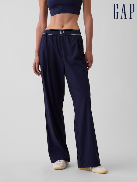 Navy - Gap Fit Pleated Easy Logo Trousers