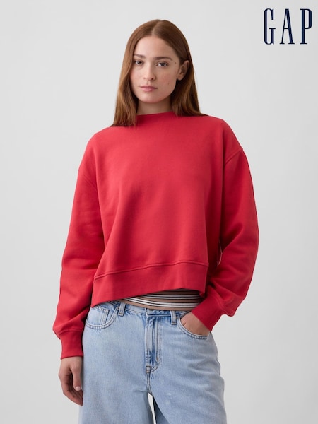 Red - Gap Vintagesoft Oversized Split-hem Sweatshirt