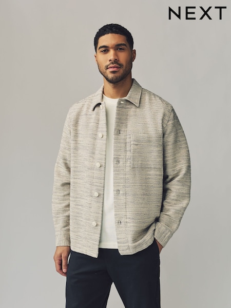 Синий индиго - 100% Cotton Textured Pattern Shacket (E41390) | €51