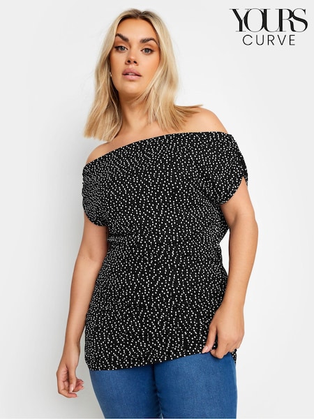 Yours Curve Polka Dot Bardot Top (E41494) | 34 €