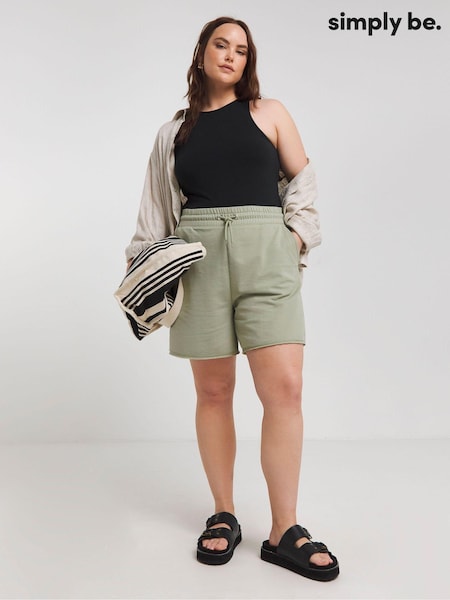 Simply Be Green Distressed 100% Cotton Shorts (E41606) | €11.50