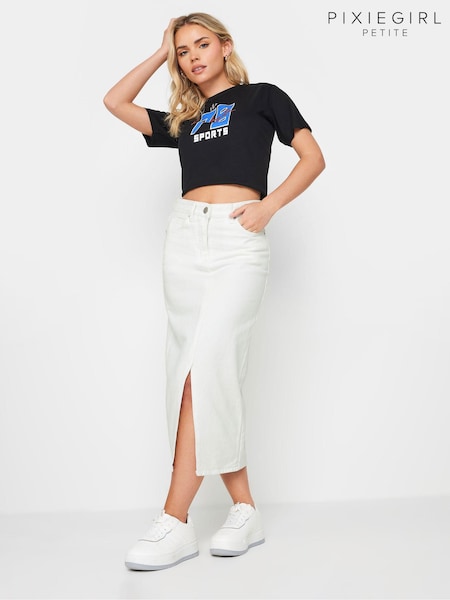 PixieGirl Petite Denim Split Midaxi 100% Cotton Skirt (E41629) | €54