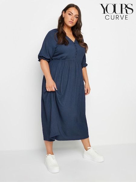 Yours Curve Blue Light Limited Raglan Prarie Dress (E41639) | €43