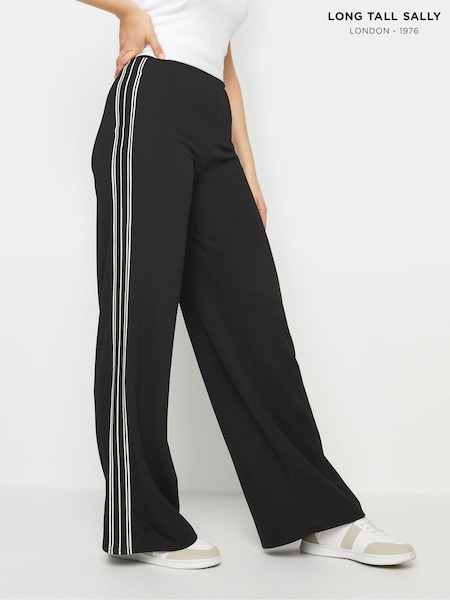 שחור כהה - Long Tall Sally Wide Leg Striped Trousers (E41653) | ‏186‏₪