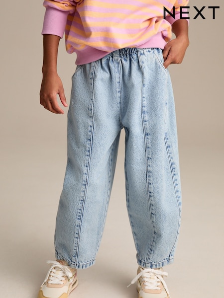 Denim Lightwash Pull On Barrel 100% Cotton Jeans (3-16yrs) (E41669) | $30 - $39