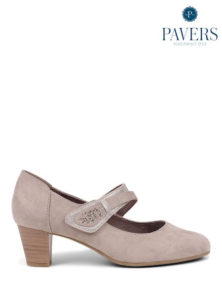 Pavers Natural Embellished Strap Mary Janes Shoes (E41708) | €61