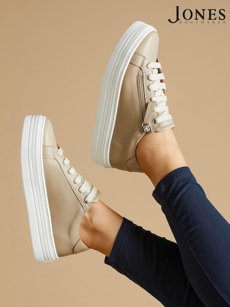 صخري - Jones Bootmaker Amaliada Leather Platform Trainers (E41710) | ‏48 ر.ع.‏