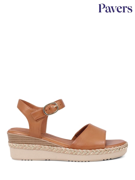 Pavers Brown Adjustable Platform Sandals (E41711) | $90
