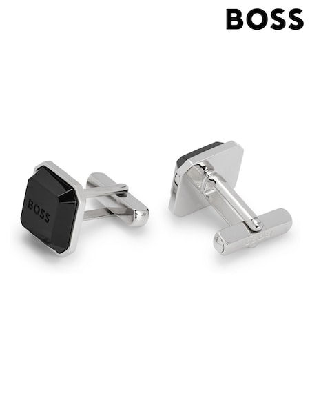 BOSS Black Cufflinks With Faceted Enamel Insert (E41732) | €52