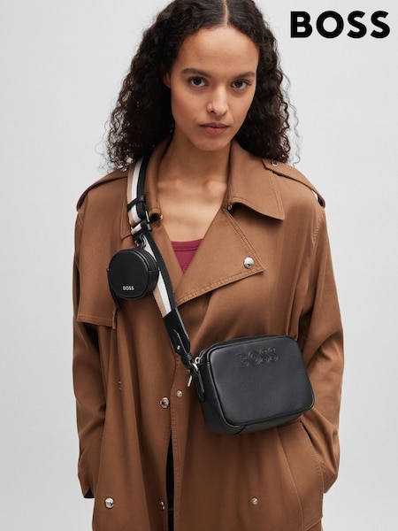 Schwarz - BOSS Detachable-Pouch Crossbody Bag In Faux Leather (E41736) | 122 €