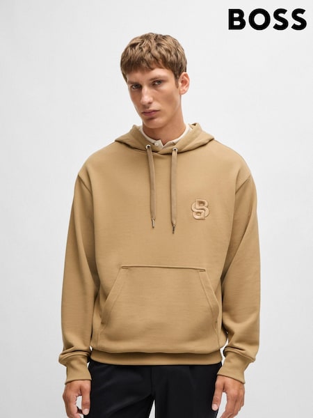 BOSS Natural 100% Cotton Terry Hoodie With Double B (E41764) | €132