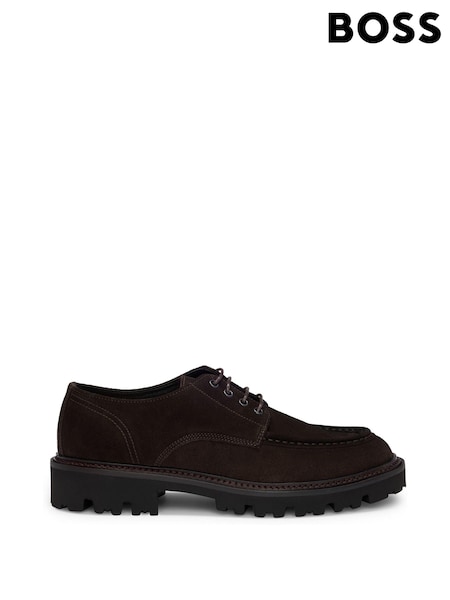 BOSS Derby Shoes In Suede With Apron Toe (E41779) | 956 LEI